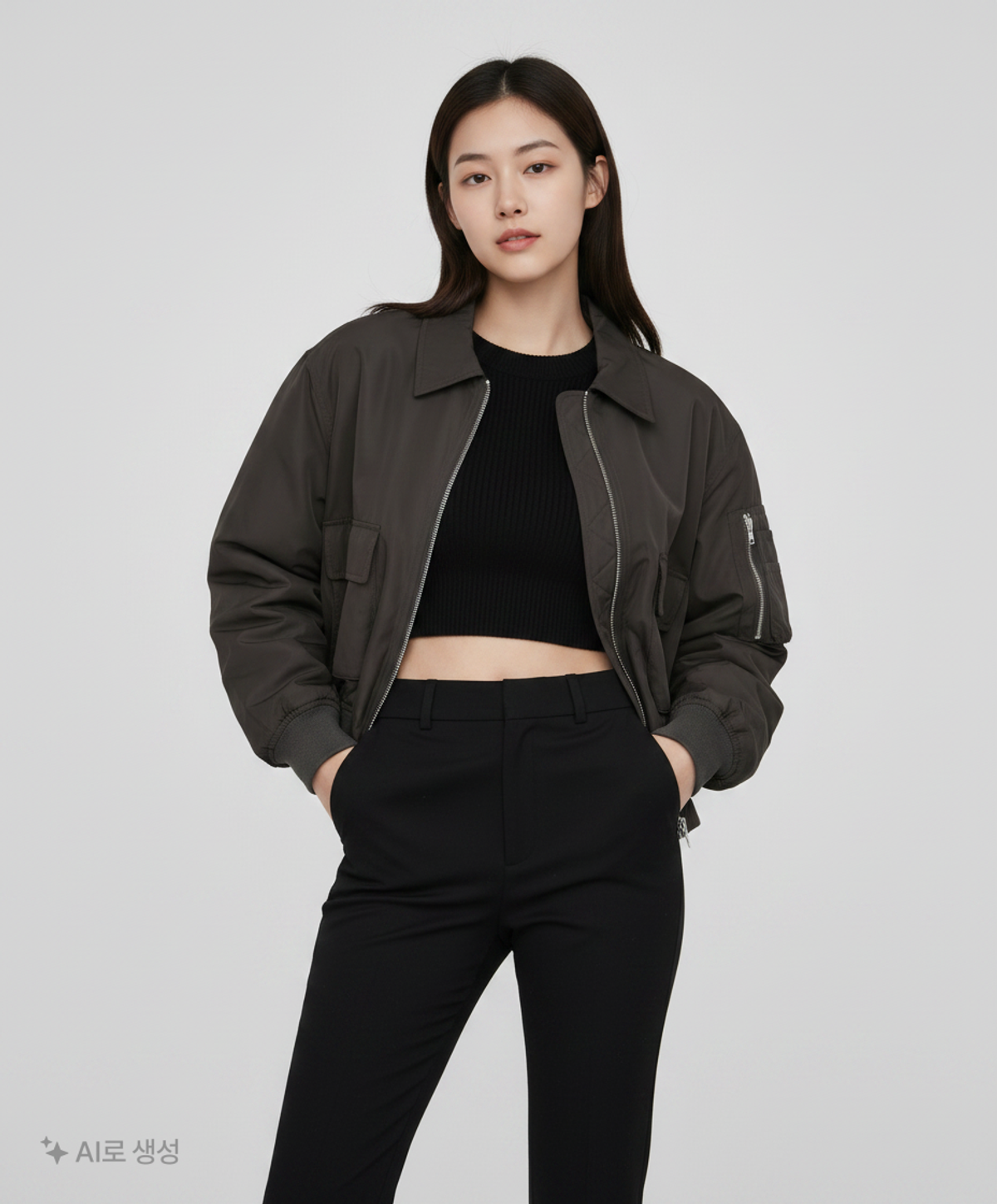 미쏘(MIXXO) 글로시 오버사이즈 봄버자켓_MIWJJDT28C S
