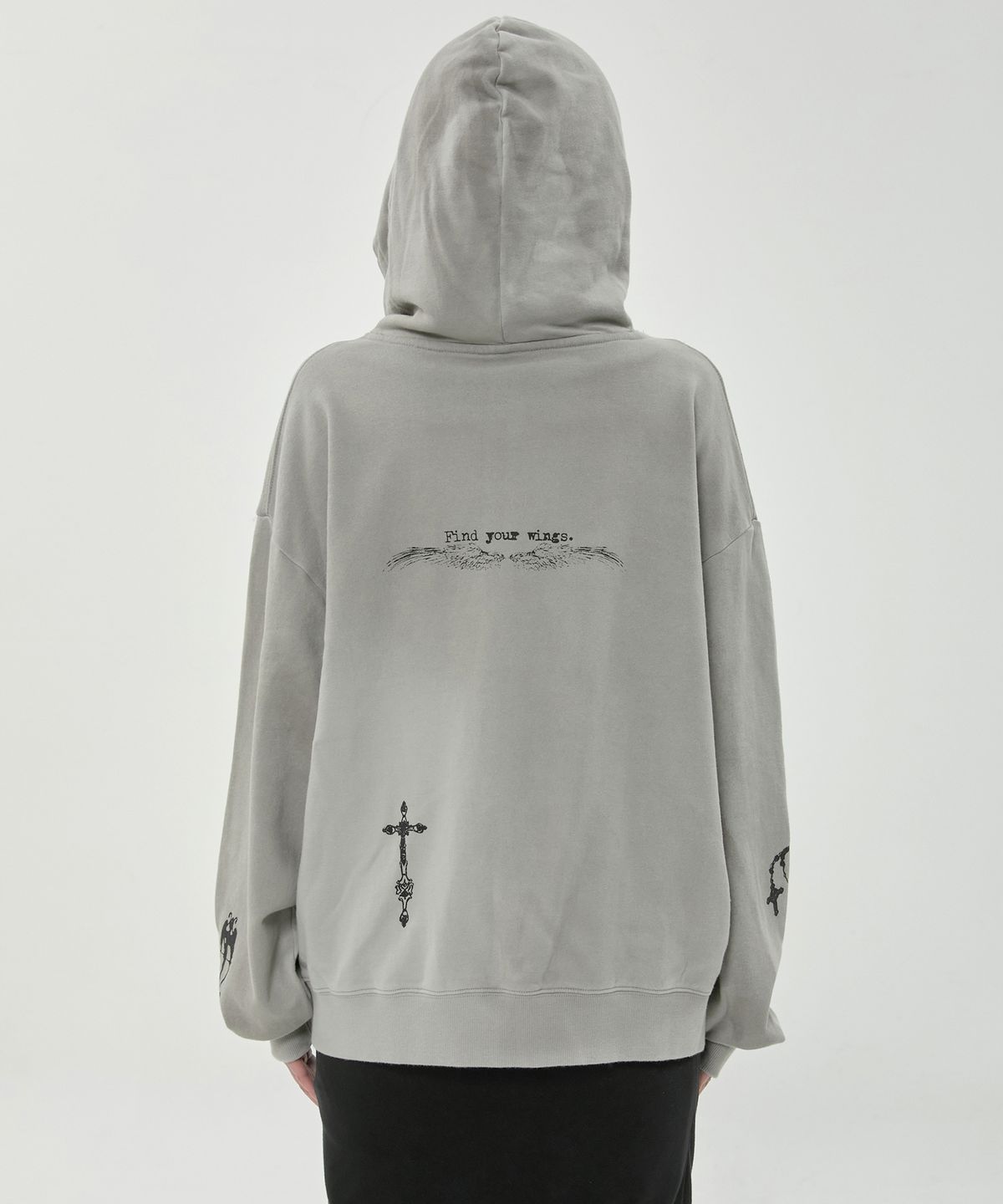 플레어업(FLAREUP) Dirty-Washed Zip Hoodie (FL-066_Gray)