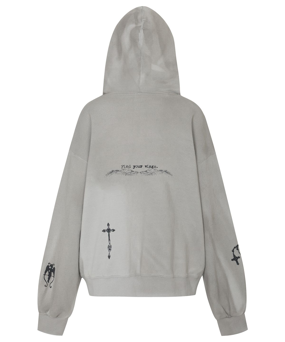 플레어업(FLAREUP) Dirty-Washed Zip Hoodie (FL-066_Gray)