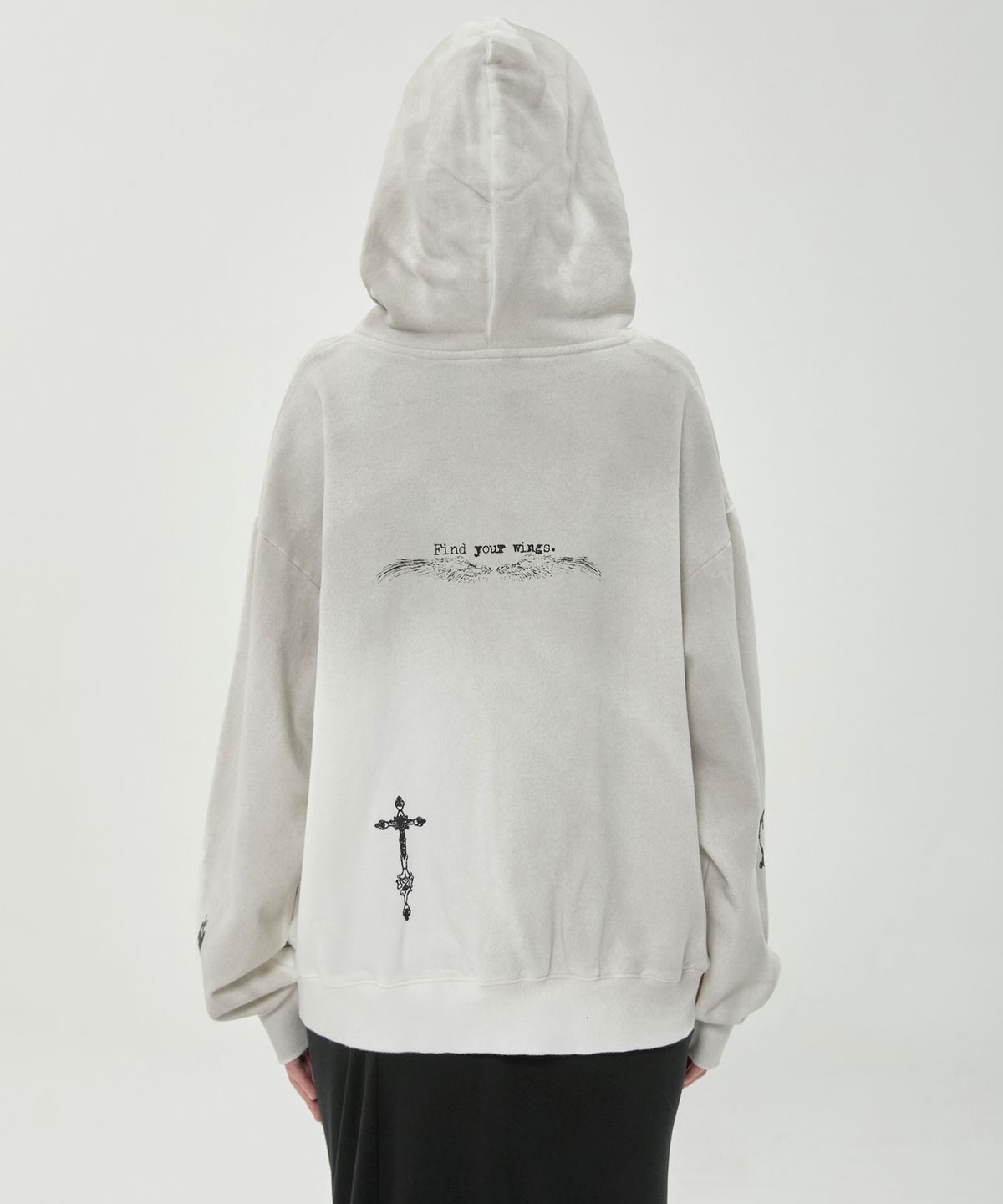 플레어업(FLAREUP) Dirty-Washed Zip Hoodie (FL-066_Off White)