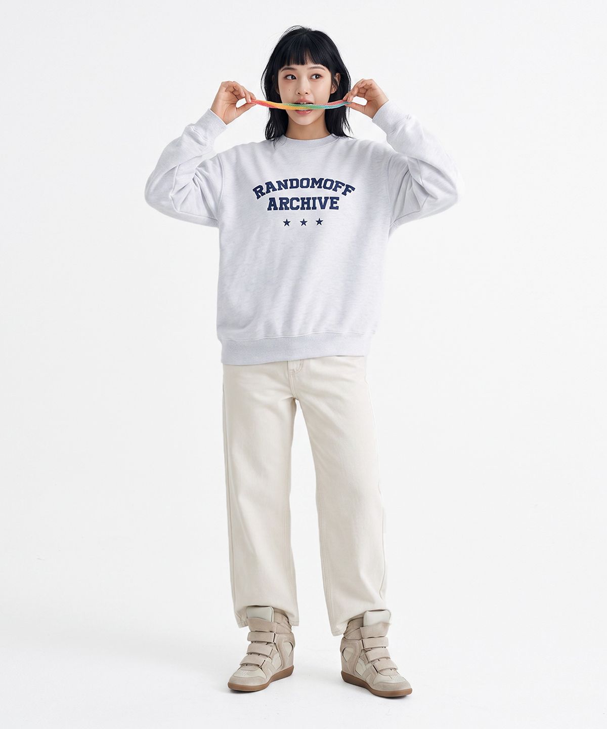 랜덤오프(RANDOMOFF) CAMPUS STAR SWEATSHIRT (3color) [RLZM_0009]