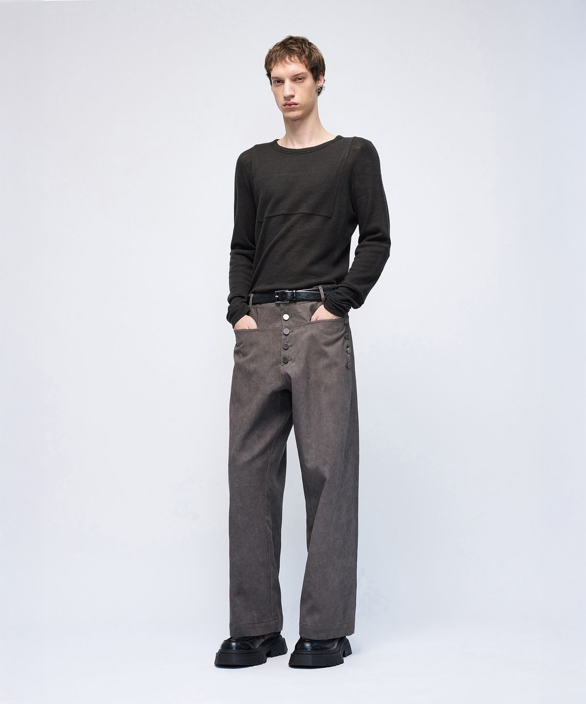 몰프(MORPH) Divided Wool Texture Long Sleeve