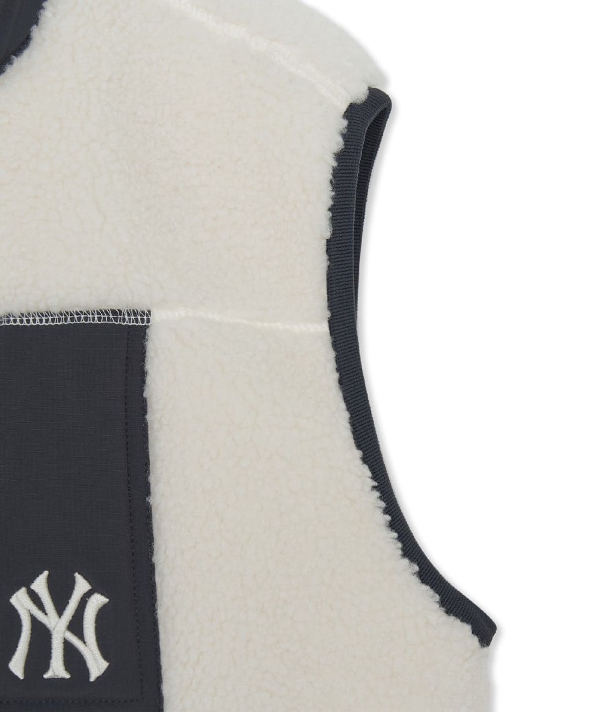 엠엘비 키즈(MLB KIDS) 아웃도어 포켓포인트 베스트 플리스 집업 NY (Cream)