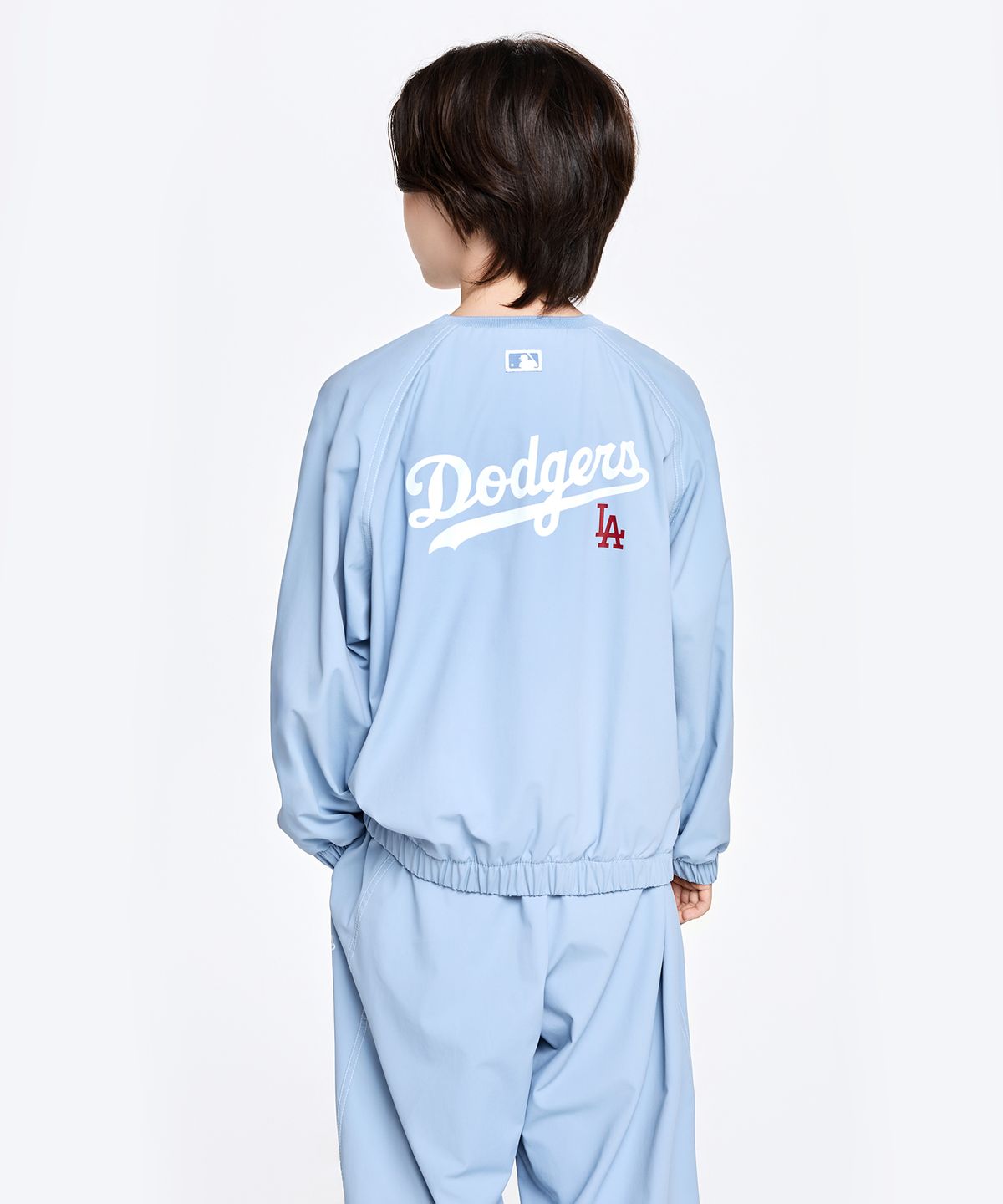엠엘비 키즈(MLB KIDS) 스포티브 레터링 우븐 맨투맨 세트 LA (L.Blue)
