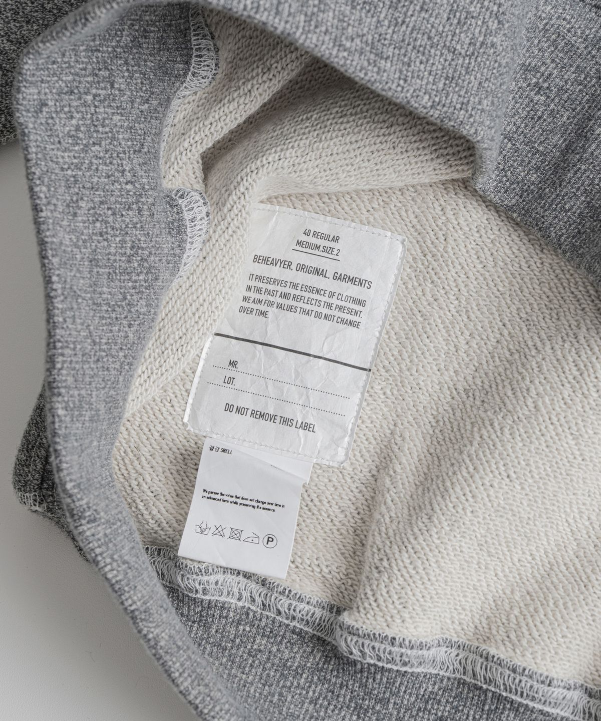 비헤비어(BEHEAVYER) CLASSIC SWEAT SHIRTS salt & pepper
