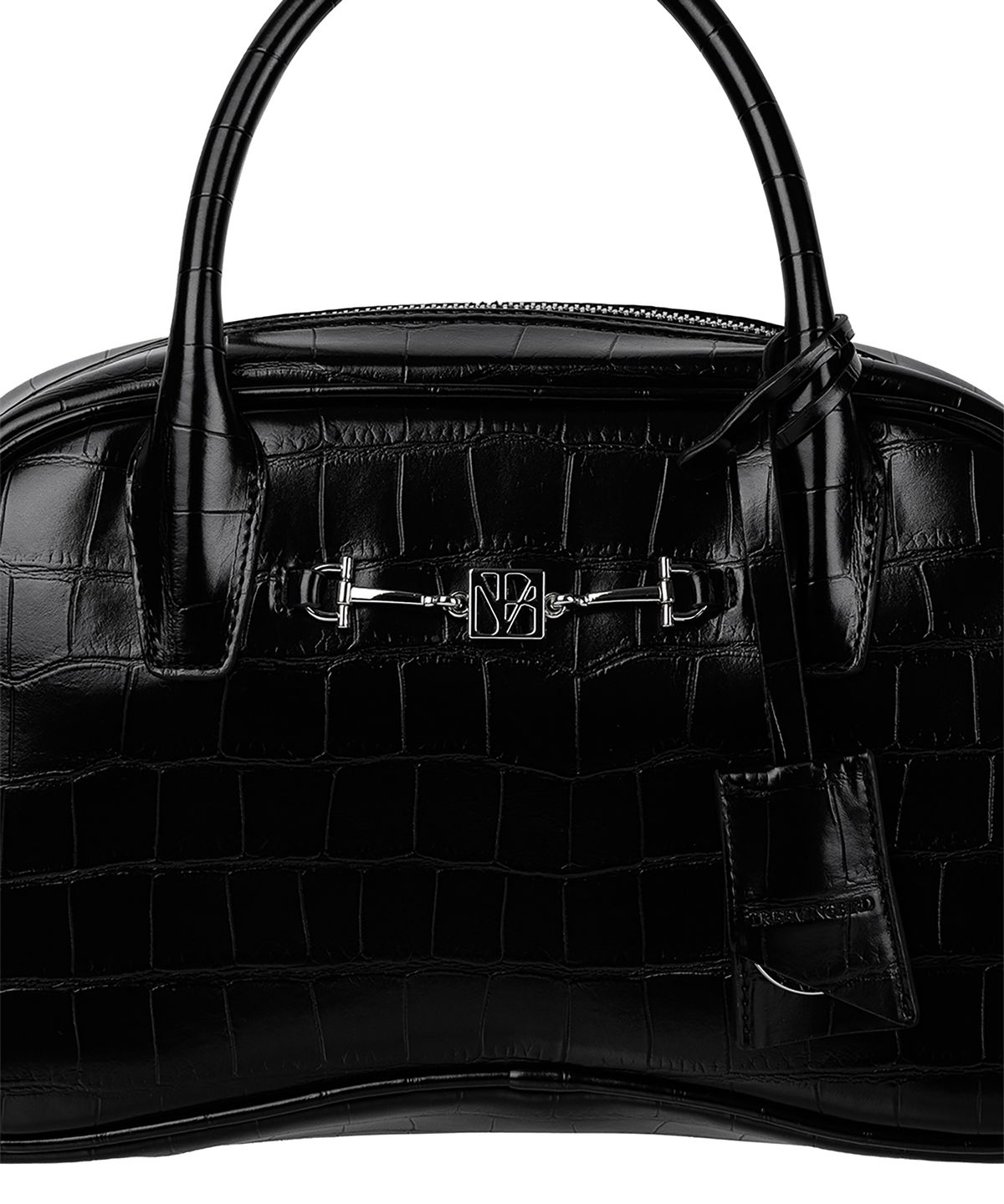 트리밍버드(TREEMINGBIRD) Curved Tote Bag [ Black ]