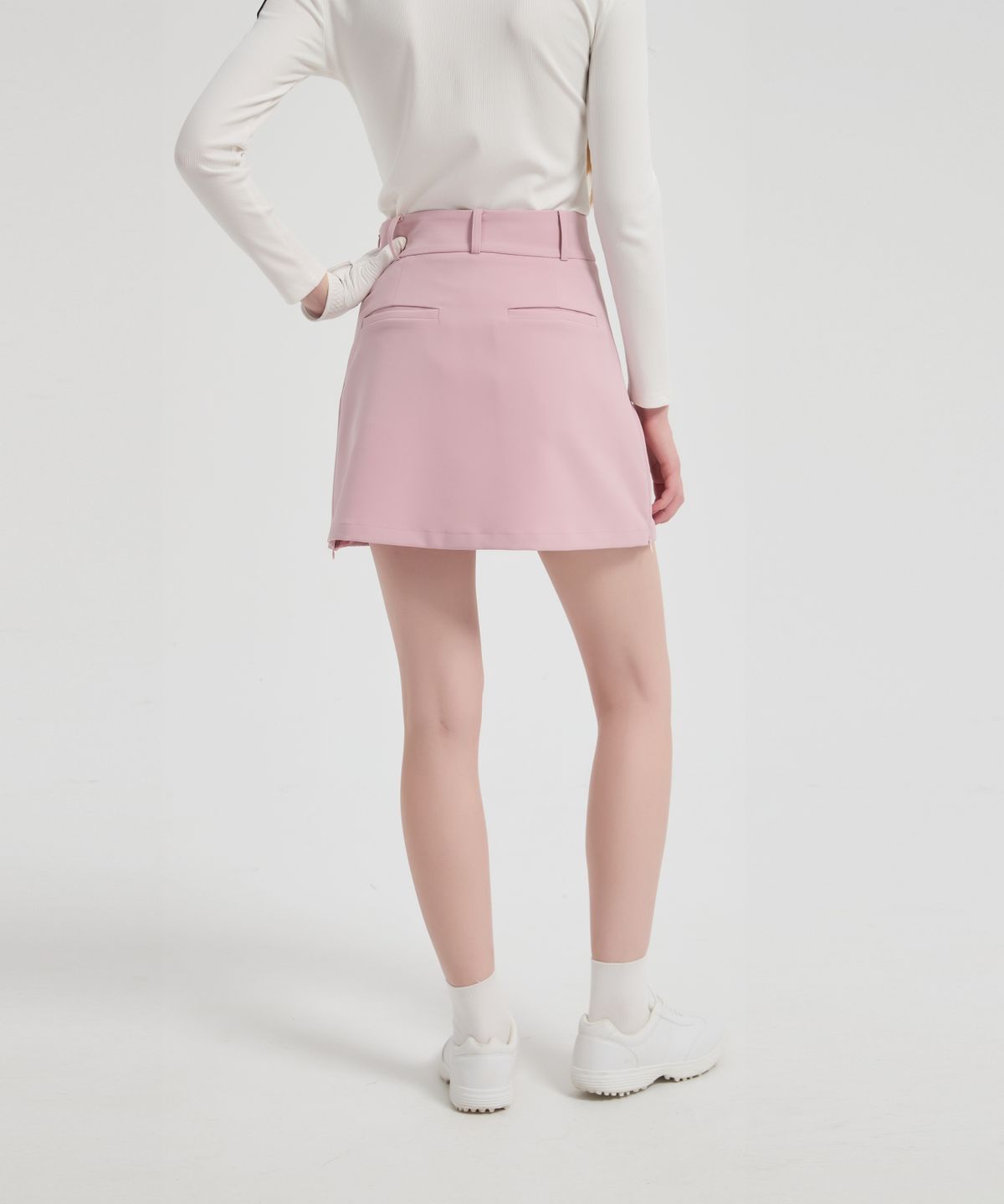 이파르카(E.PARCA) 블러쉬 히든 플리츠 에이라인 스커트