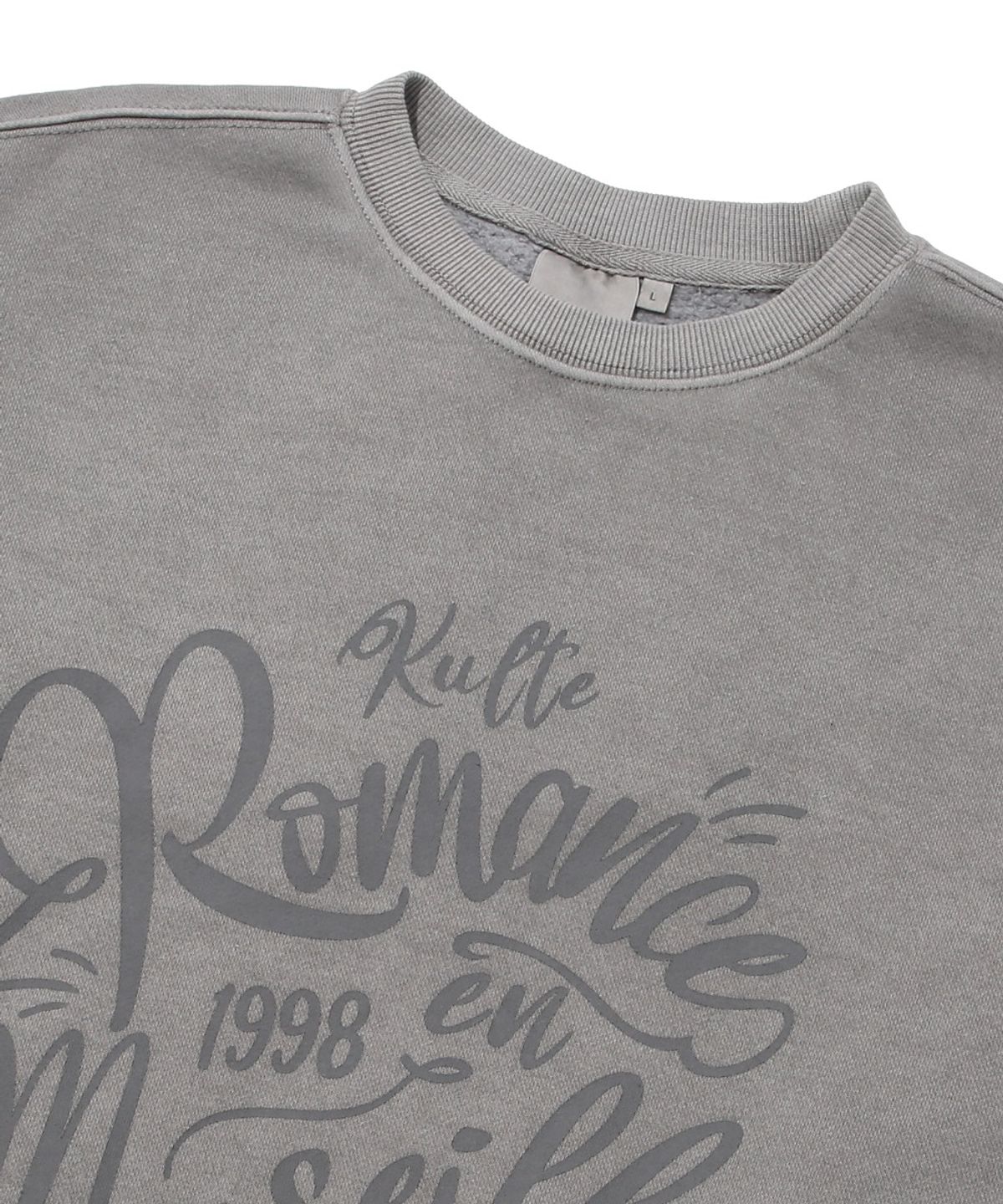 쿨트(KULTE) ROMANCE GRAPHIC PIGMENT CREWNECK_GREY