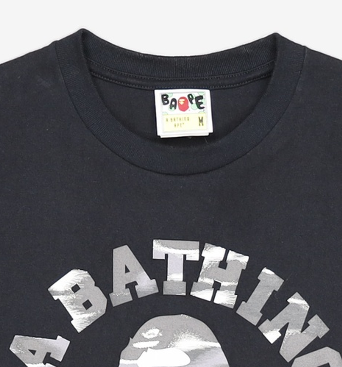 베이프(BAPE) 스크린 카모 콜리지 티셔츠(M) BLACK/BLACK M