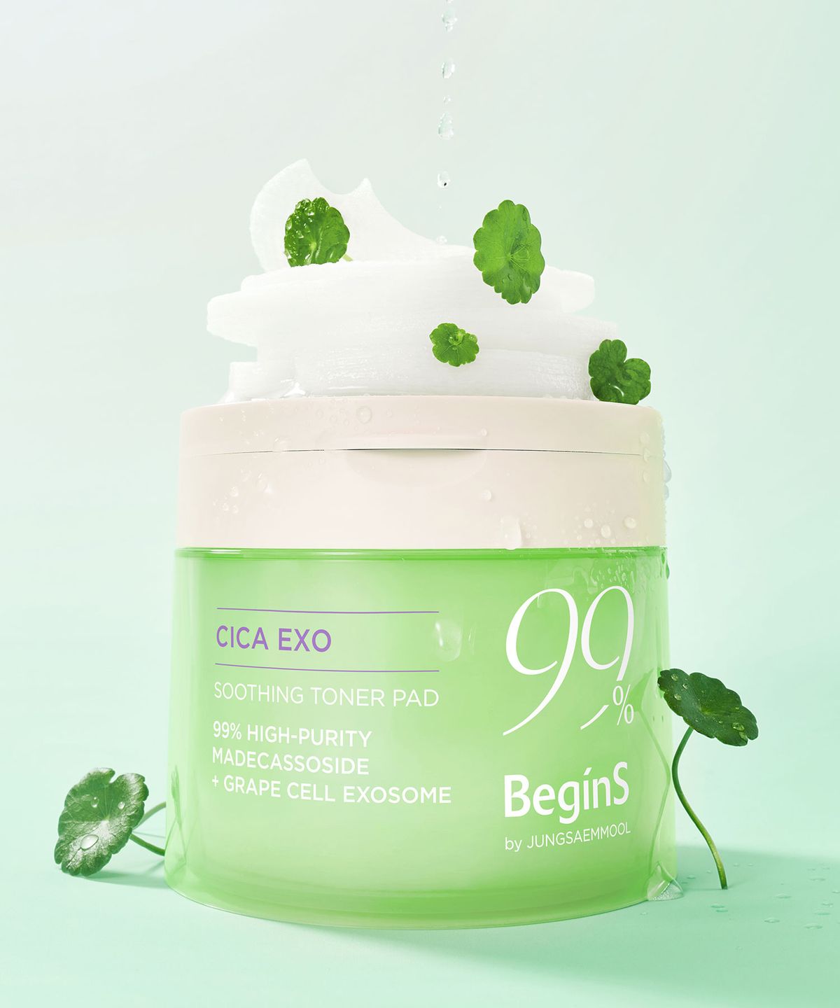 비긴스 바이 정샘물(BEGINS) 그린 시카 엑소 진정 토너 패드 70매 + 70매 (포어 퍼펙팅 세럼 30ml 본품 증정)