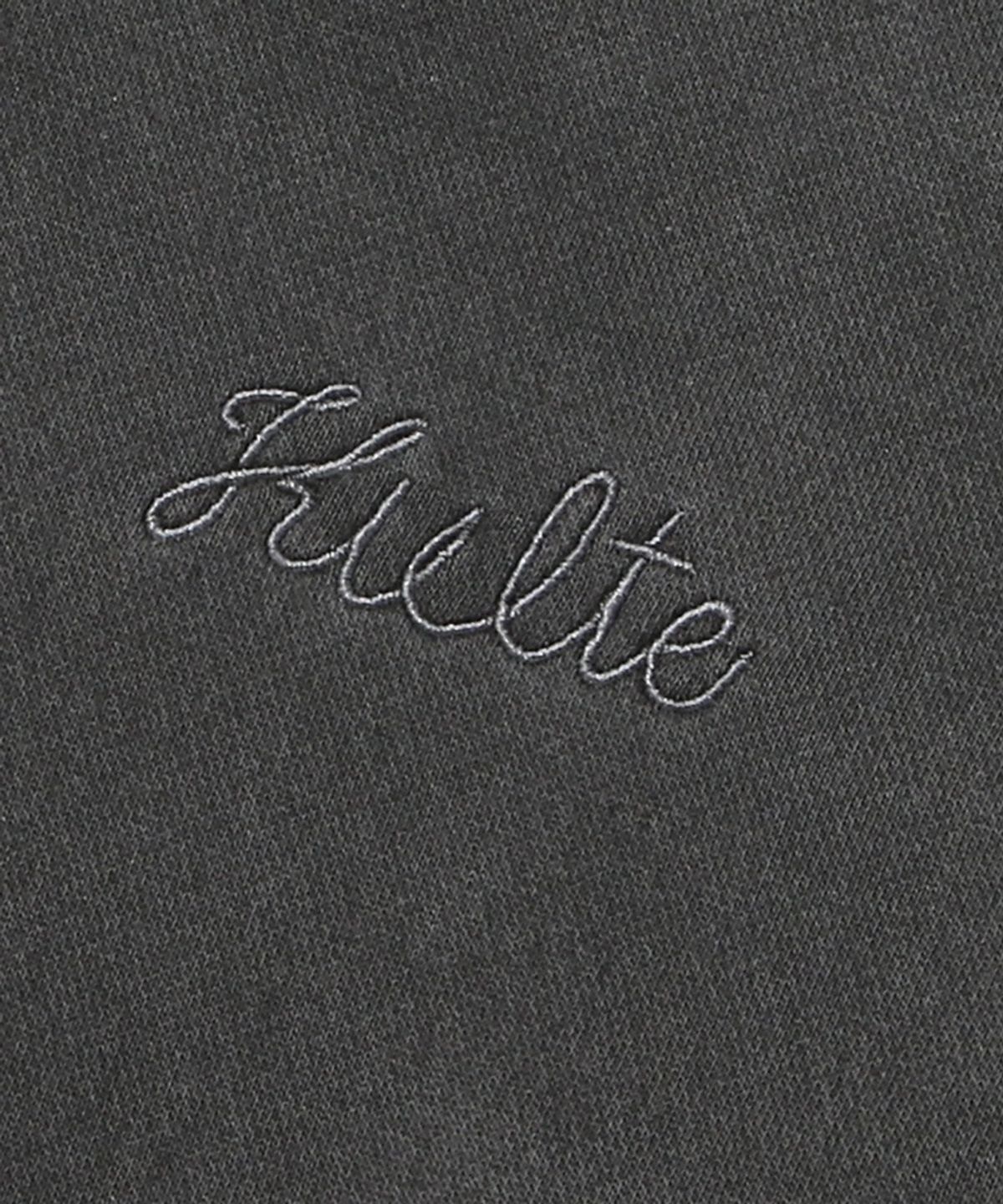 쿨트(KULTE) KULTE LOGO EMB PIGMENT HOODIE_CHARCOAL