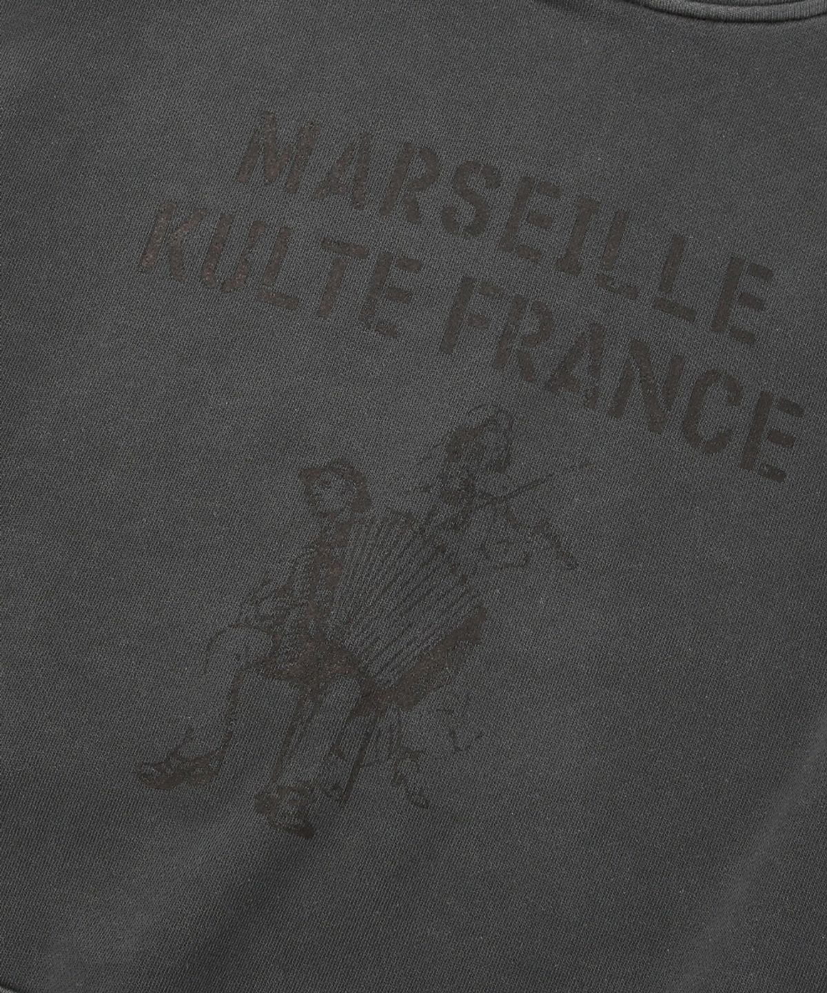 쿨트(KULTE) PIGMENT ART GRAPHIC TERRY HOODIE_CHARCOAL