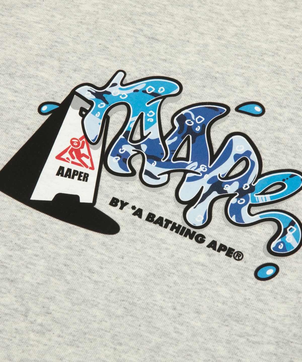 에이프(AAPE) AAPER 그래픽 롱슬리브 티셔츠 그레이 / AAPLTM1951XARWH2