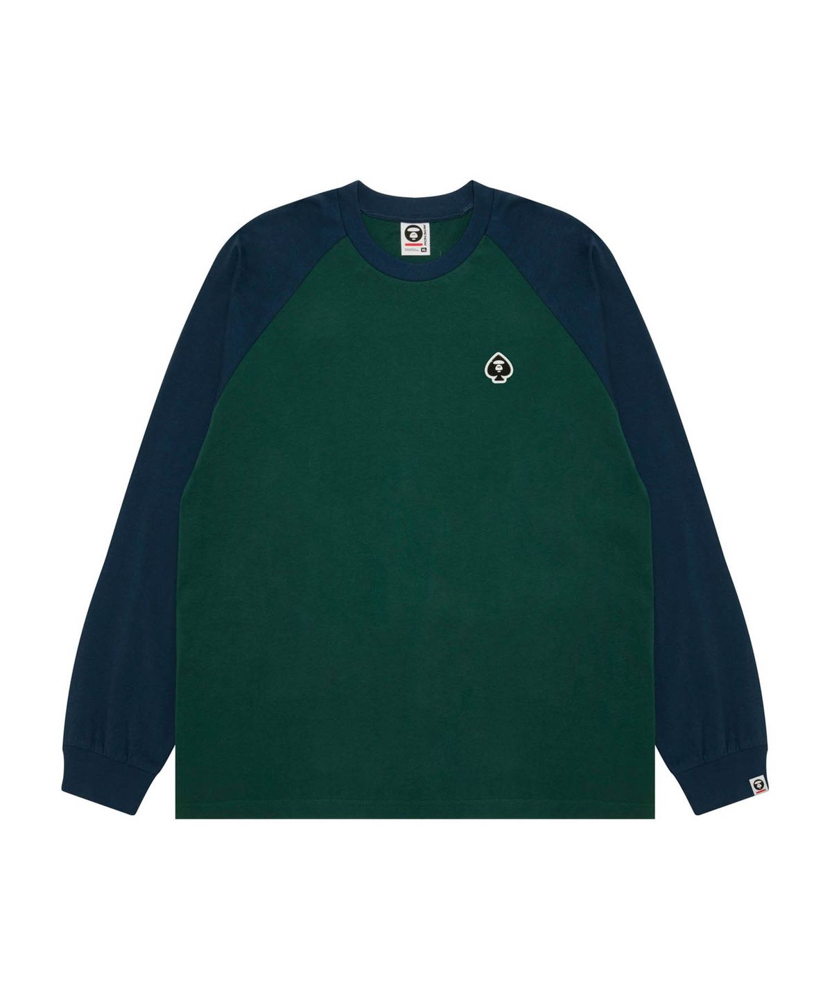 에이프(AAPE) AAPENOW Spades Moonface 로고 롱 티셔츠 네이비 / AAPLTM1948XXRNYL