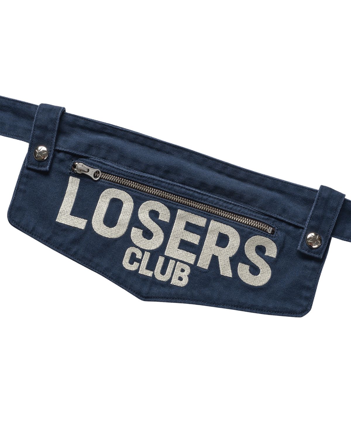 루저스클럽(LOSERS CLUB) 크로스 버튼 와이드 코튼 벨트백 팬츠 네이비