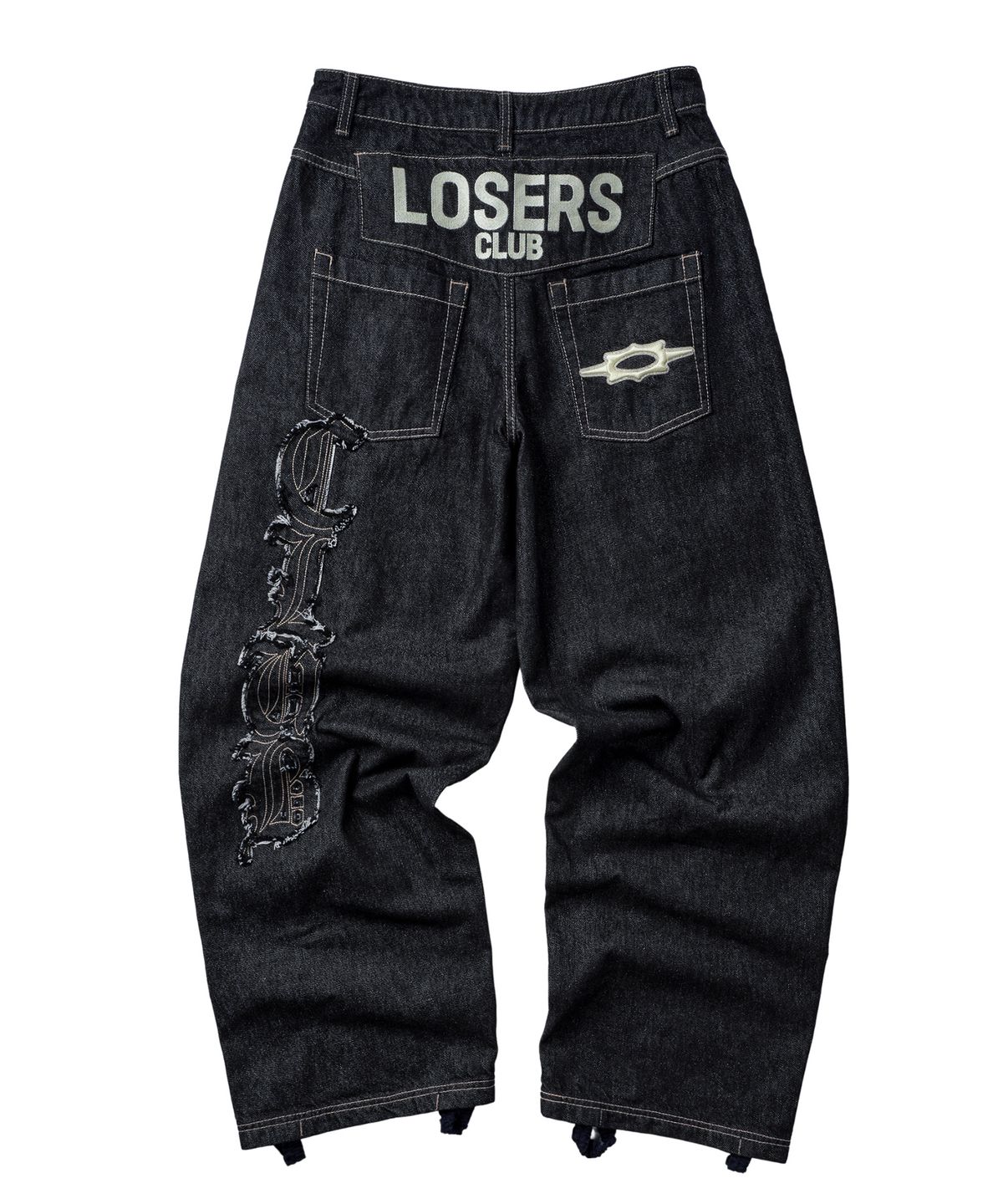 루저스클럽(LOSERS CLUB) 로고 아플리케 와이드 데님 팬츠 인디고