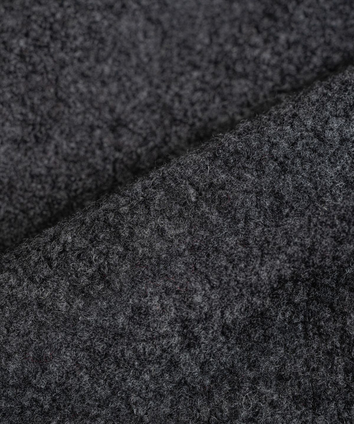 비헤비어(BEHEAVYER) WOOL PILE SNAP PULLOVER charcoal
