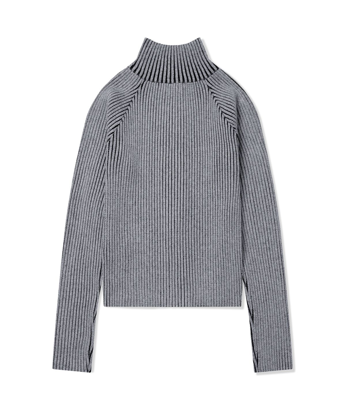 포스333(PHOS333) W Stand Neck Knit Zip-Up/Grey