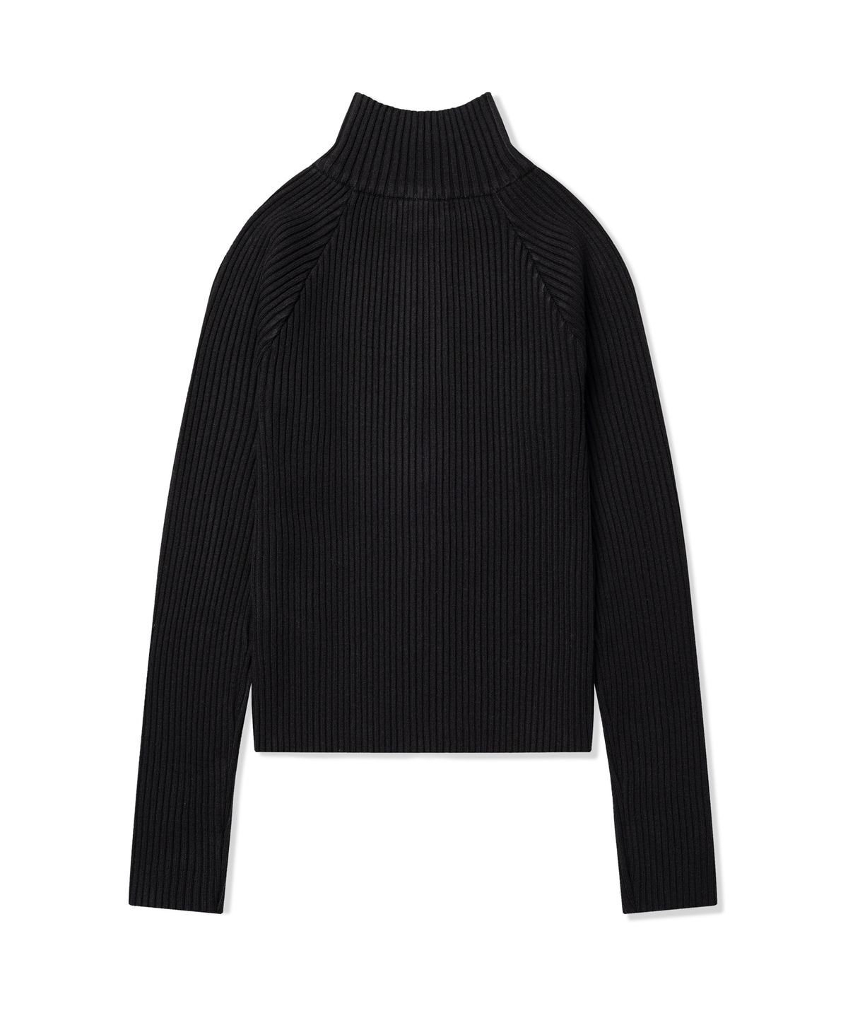 포스333(PHOS333) W Stand Neck Knit Zip-Up/Black