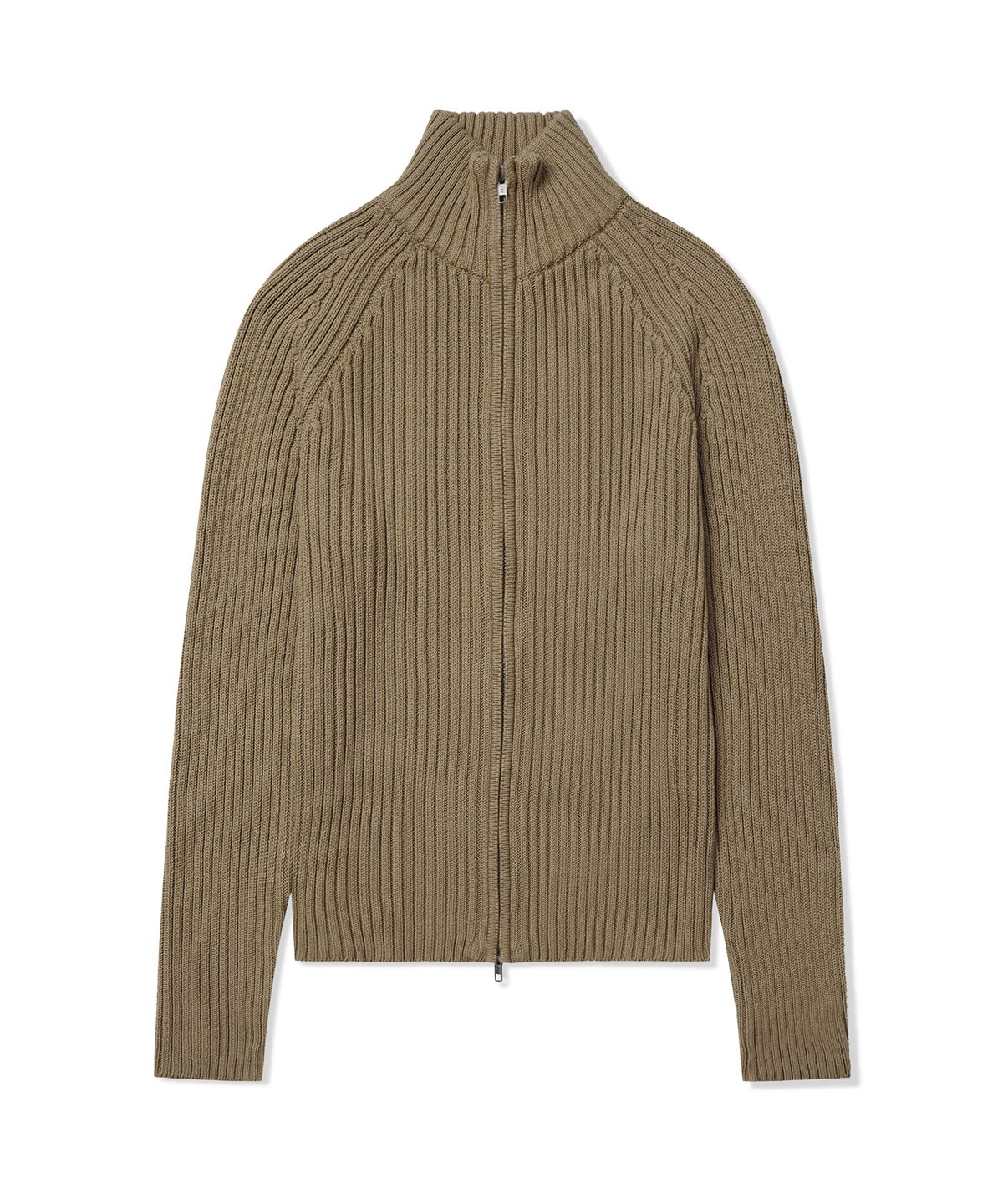 포스333(PHOS333) M Stand Neck Knit Zip-Up/Beige