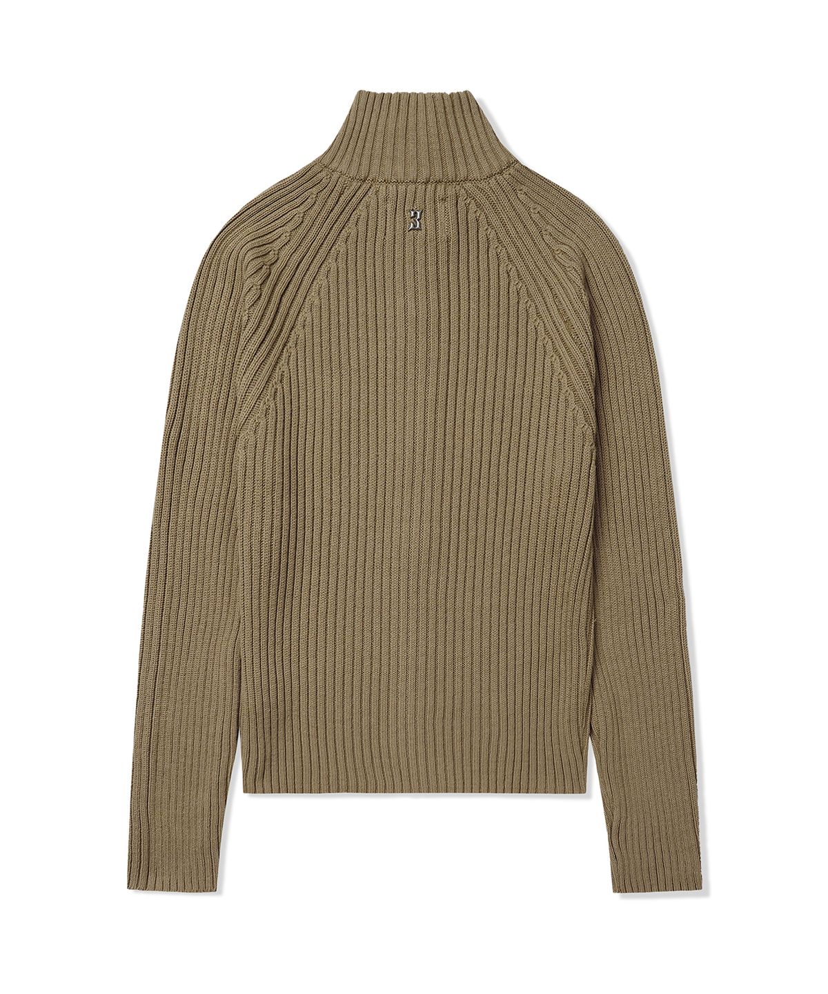 포스333(PHOS333) M Stand Neck Knit Zip-Up/Beige