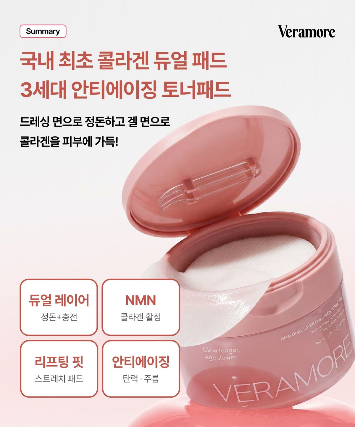 베라모어(VERAMORE) 포어리셋 NMN 콜라겐 토너 패드