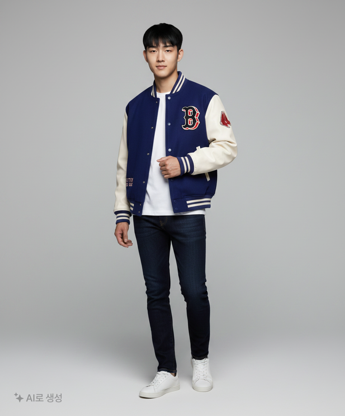 엠엘비(MLB) 와펜 울 바시티자켓 BOS (Navy) L