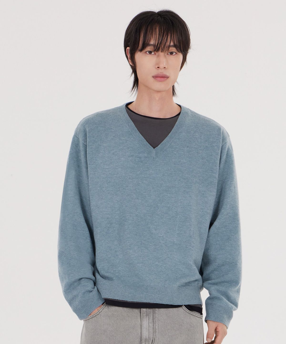 굿라이프웍스(GLW) [unisex] 소프트 브이넥 니트 민트