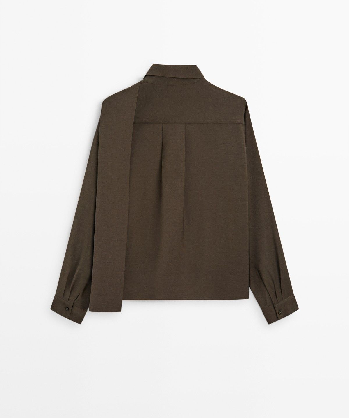 마시모두띠(MASSIMO DUTTI) 타이 디테일 세미 시어 셔츠
