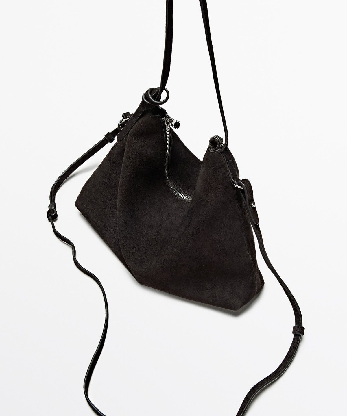 마시모두띠(MASSIMO DUTTI) 미디엄 스플릿 스웨이드 숄더백