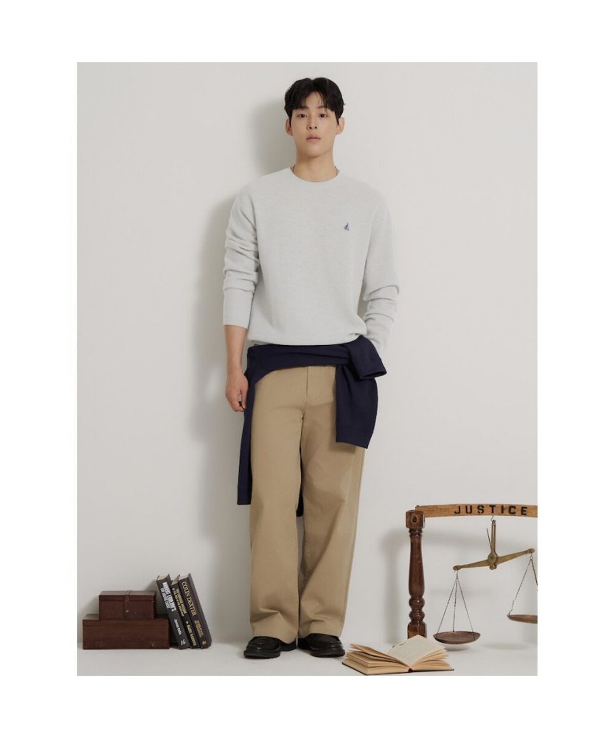 빈폴 멘(BEANPOLE MEN) [Essential] 울 라운드 니트  그레이