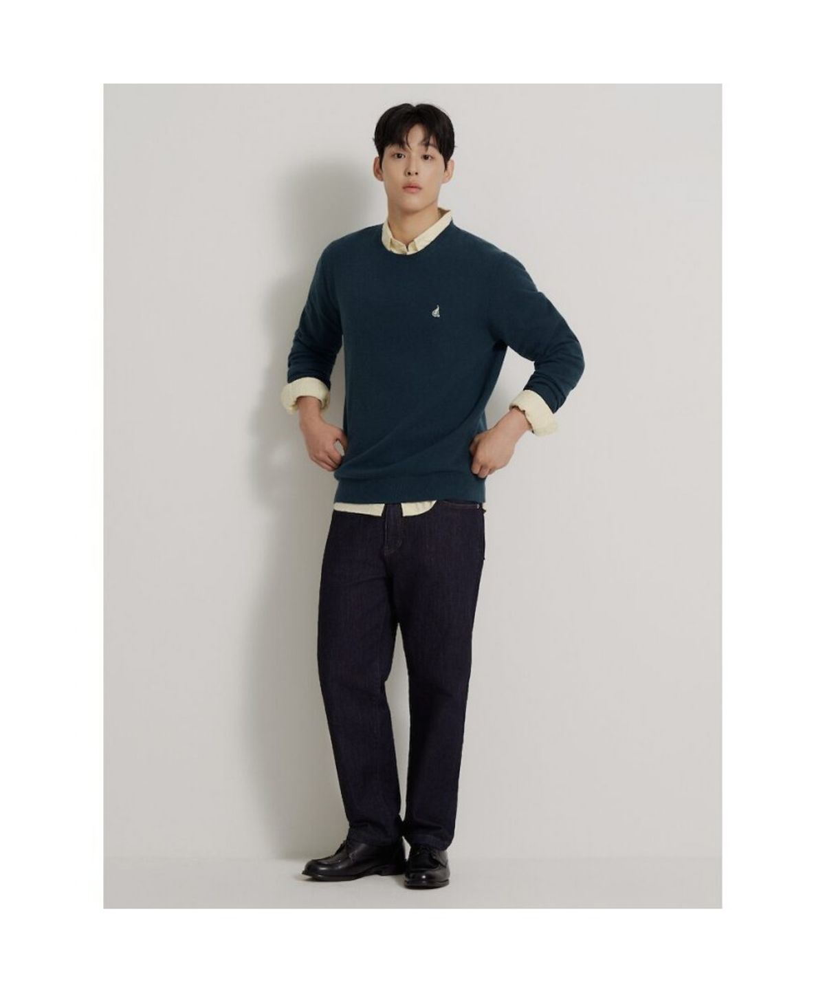 빈폴 멘(BEANPOLE MEN) [Essential] 울 라운드 니트  그린