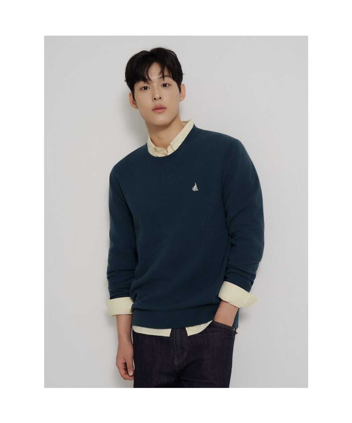 빈폴 멘(BEANPOLE MEN) [Essential] 울 라운드 니트  그린