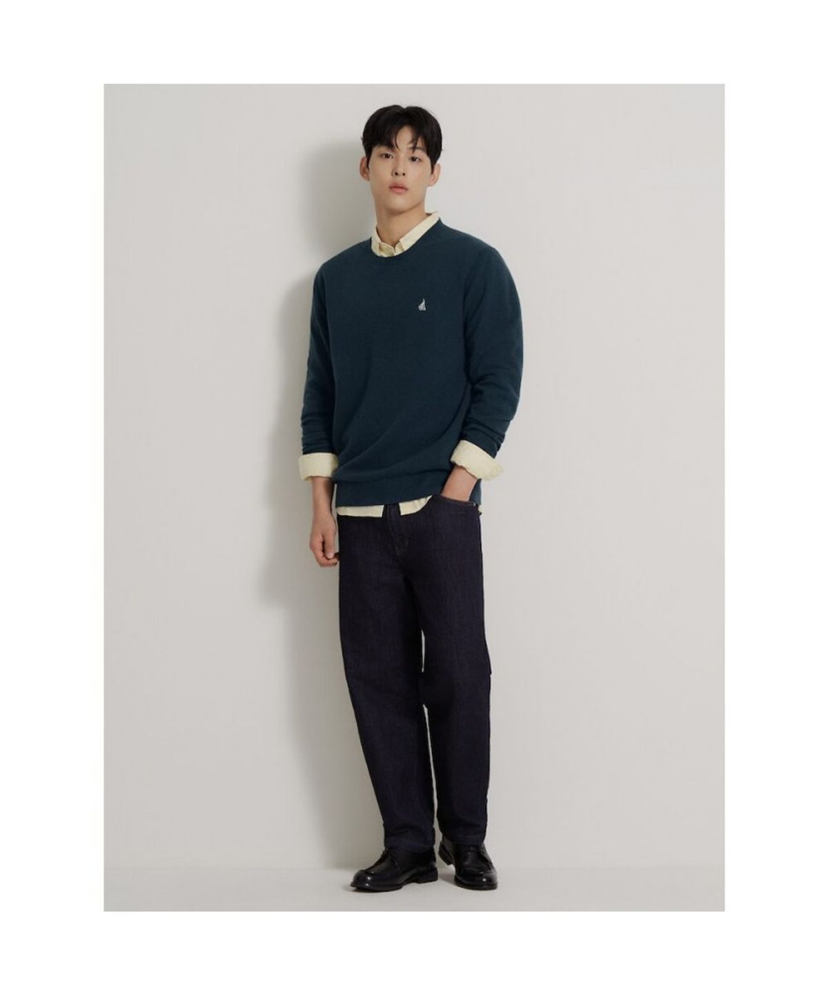 빈폴 멘(BEANPOLE MEN) [Essential] 울 라운드 니트  그린