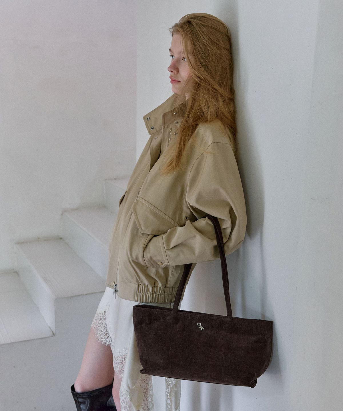 무쿠앤에보니(MUCU AND EBONY) Near Dear Suede Bag _ Brown
