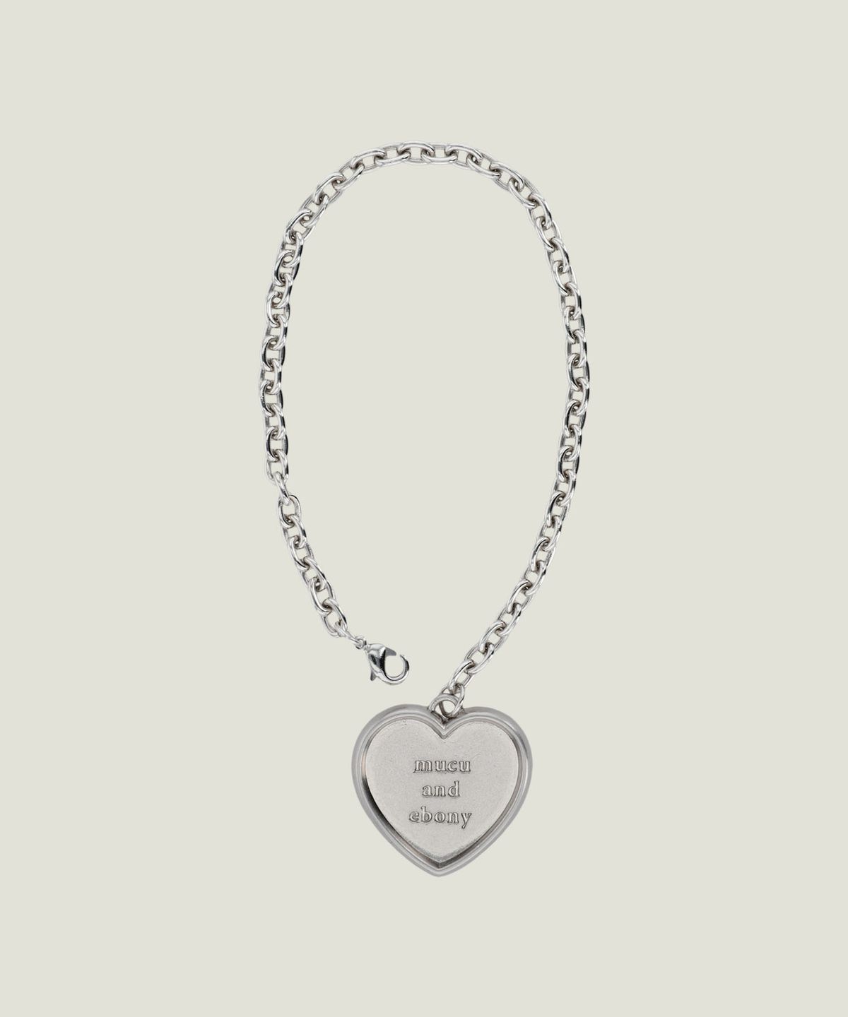 무쿠앤에보니(MUCU AND EBONY) m.a.e Logo Heart Keyring _ Nickel Matte