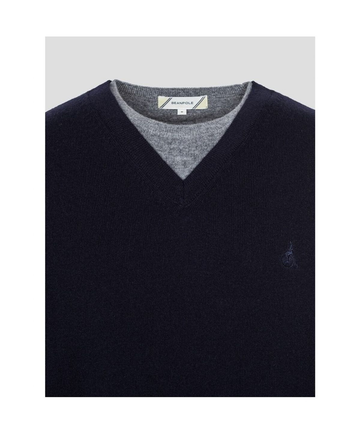빈폴 멘(BEANPOLE MEN) 레이어드 V넥 니트  네이비