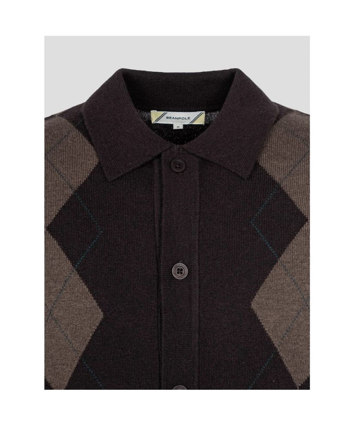 빈폴 멘(BEANPOLE MEN) 아가일 칼라넥 카디건  브라운