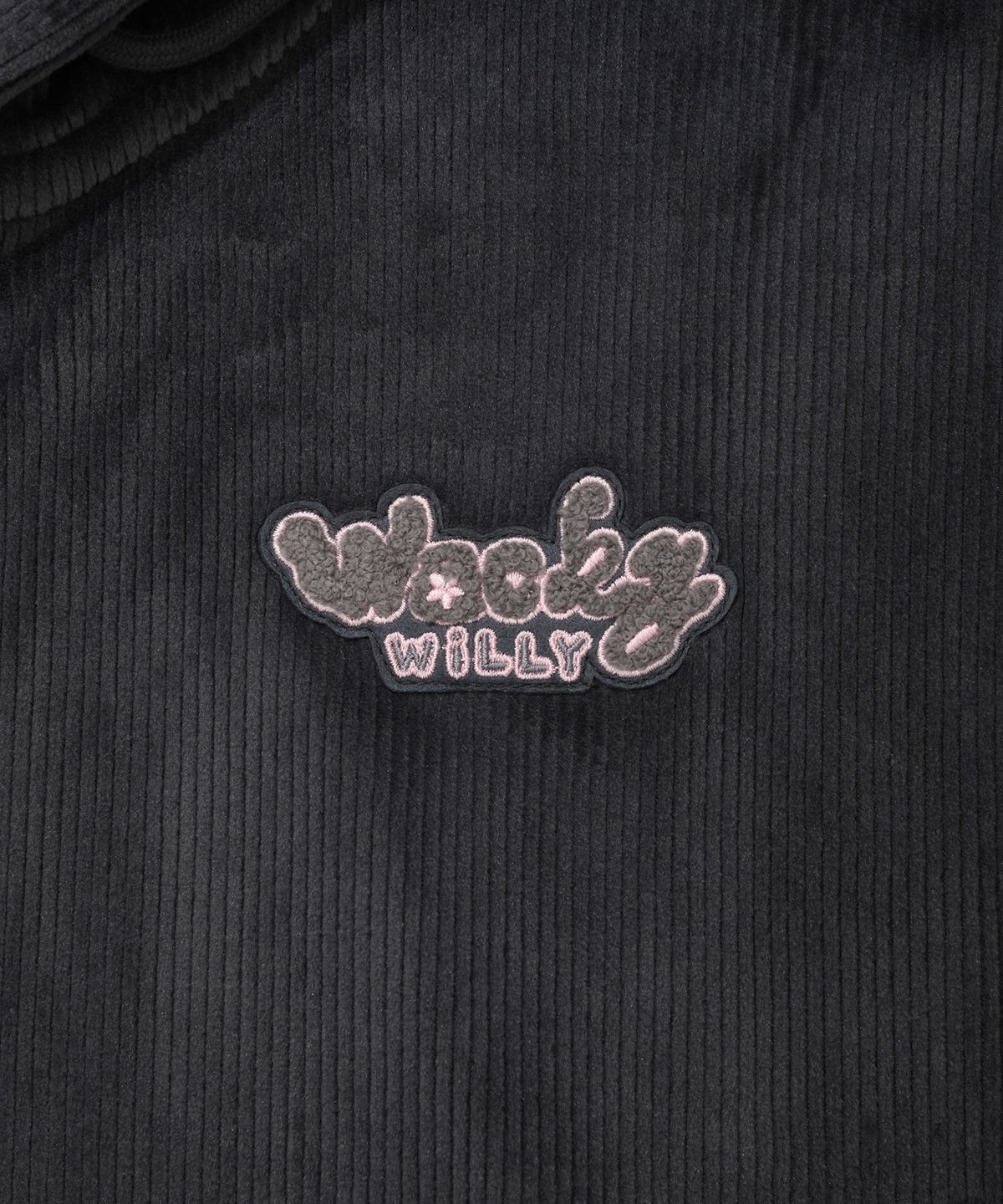 와키윌리(WACKY WILLY) 우먼스 벨로 코듀로이 후드집업 차콜
