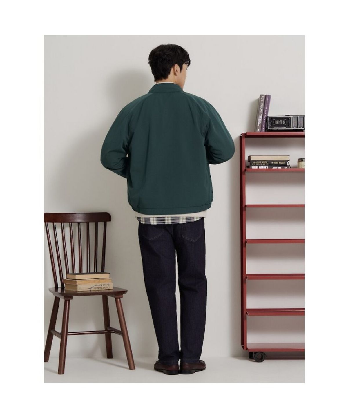 빈폴 멘(BEANPOLE MEN) 리버시블 체크 해링턴 재킷  그린