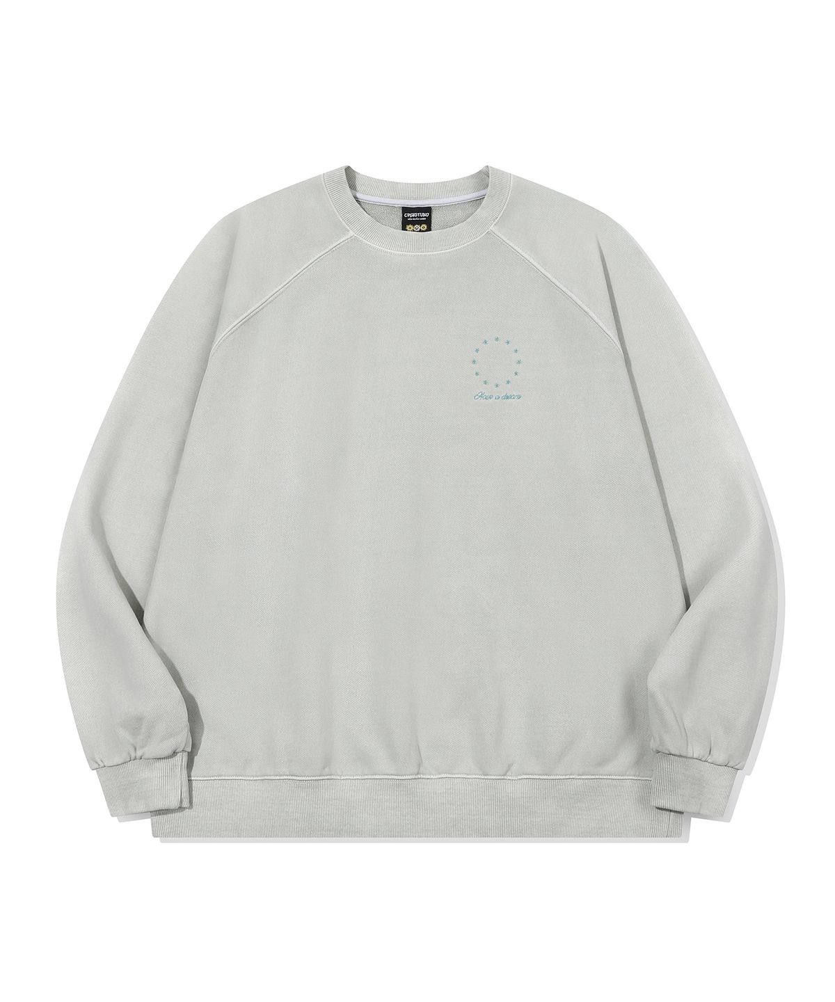 꼼파뇨(CPGN STUDIO) 1896 스타 자수 레글런 피그먼트 맨투맨 애쉬민트