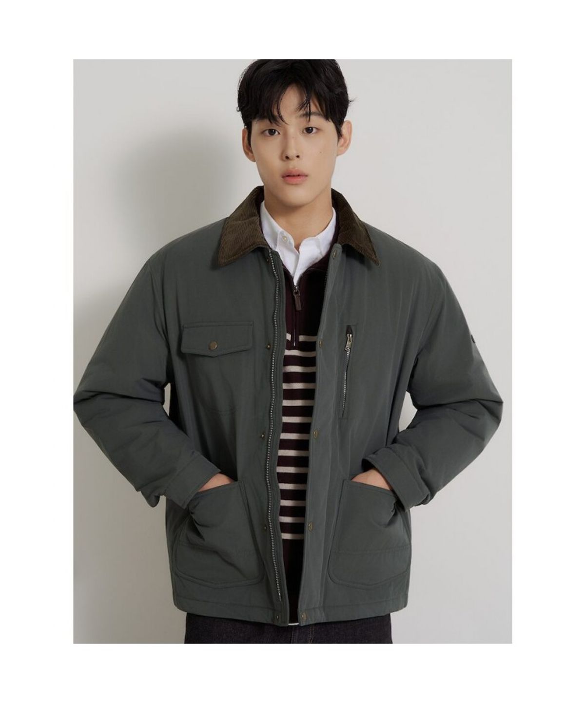 빈폴 멘(BEANPOLE MEN) 헌팅 패딩 사파리  카키
