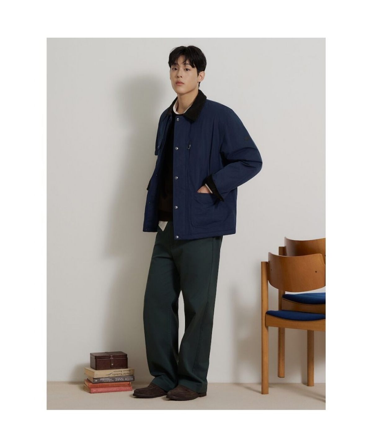 빈폴 멘(BEANPOLE MEN) 헌팅 패딩 사파리  네이비