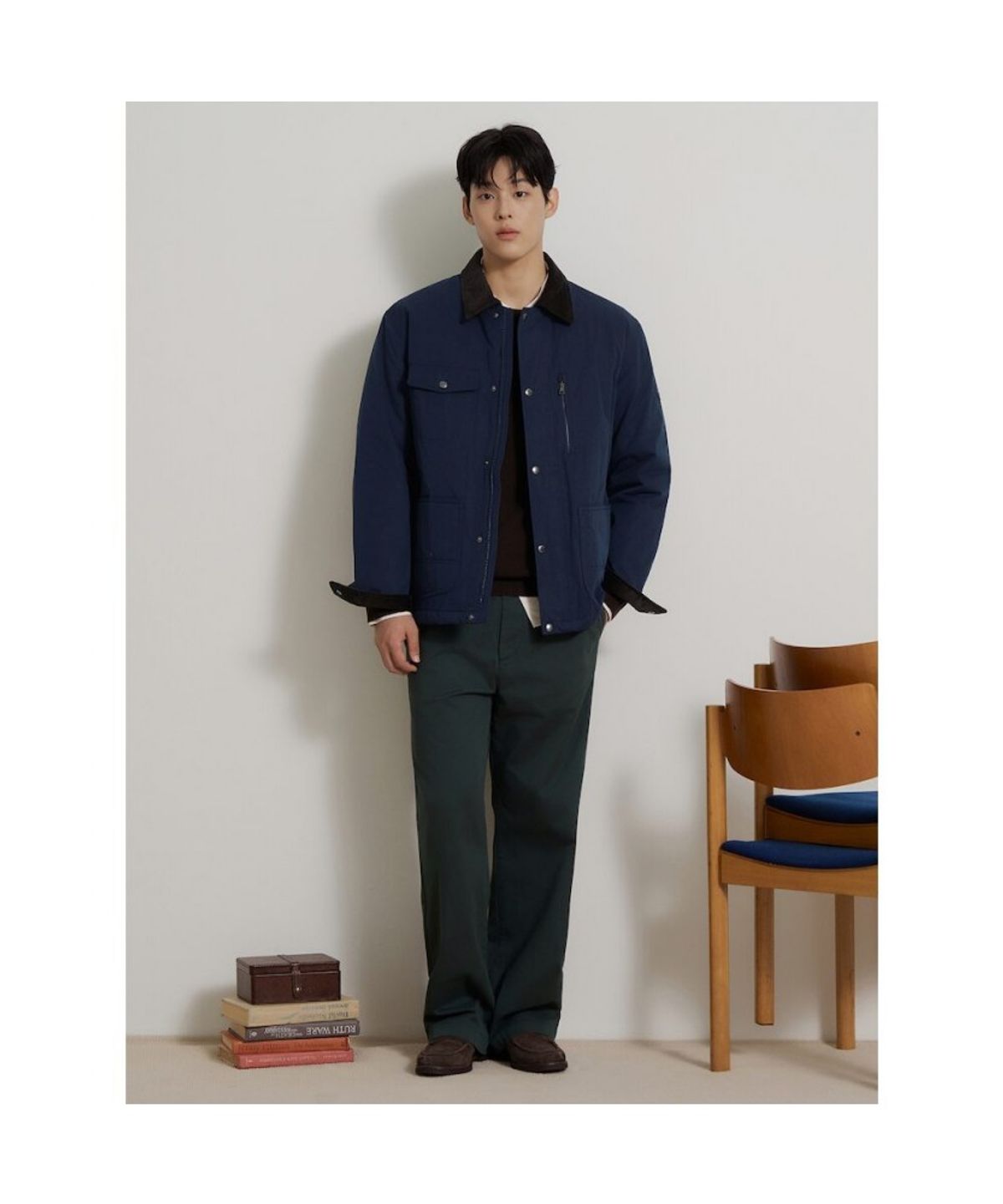 빈폴 멘(BEANPOLE MEN) 헌팅 패딩 사파리  네이비