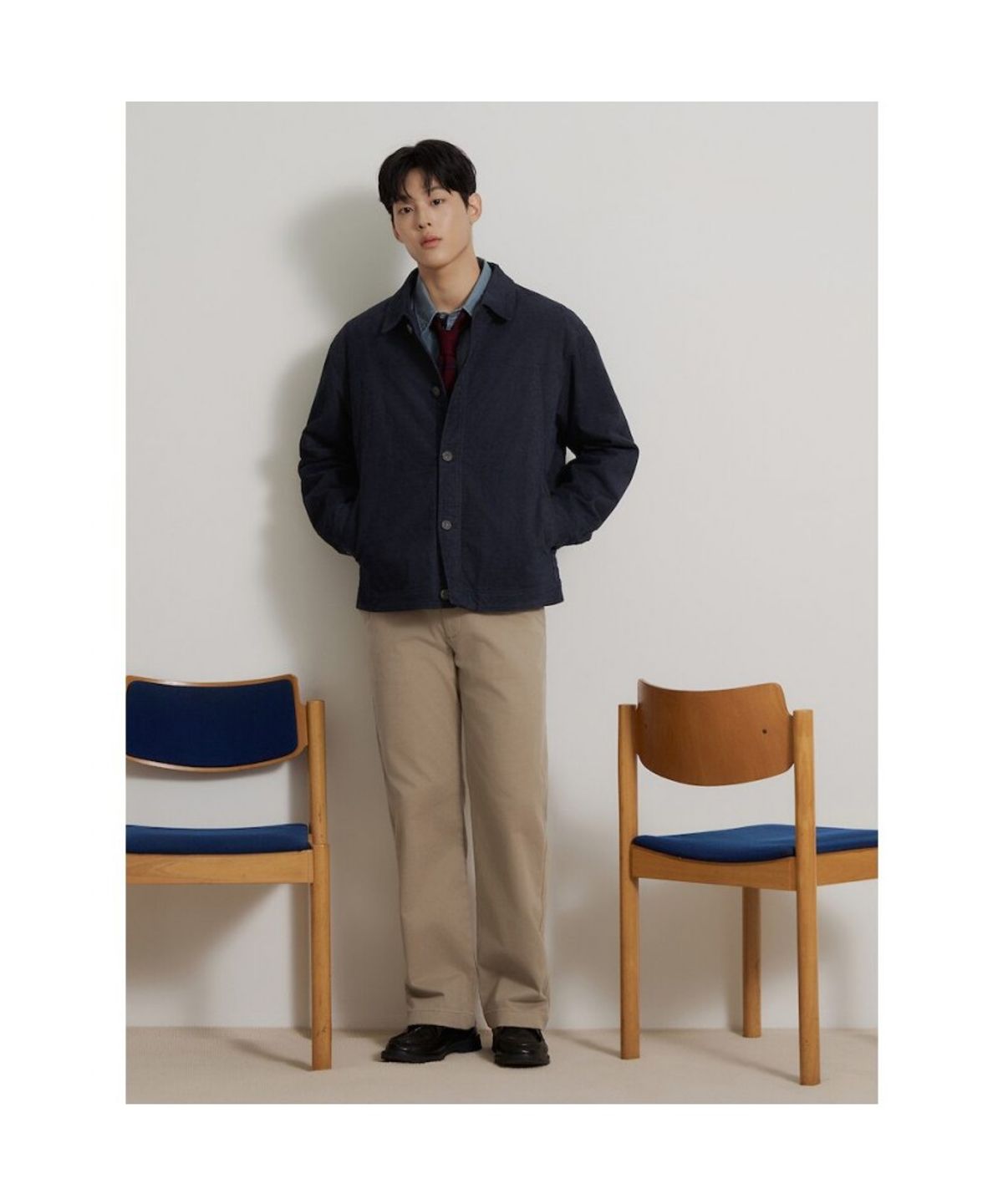 빈폴 멘(BEANPOLE MEN) 변형 코듀로이 워싱 트러커  네이비