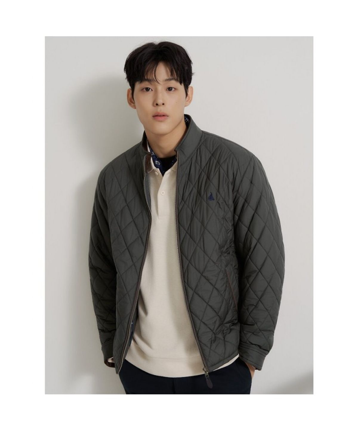 빈폴 멘(BEANPOLE MEN) [Essential] 다이아퀼팅 하이넥 점퍼  카키