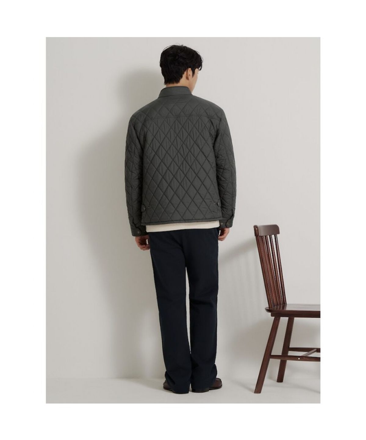 빈폴 멘(BEANPOLE MEN) [Essential] 다이아퀼팅 하이넥 점퍼  카키