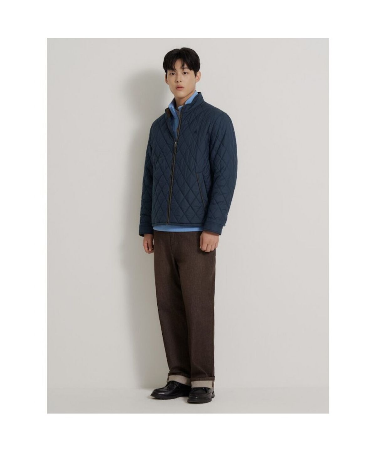 빈폴 멘(BEANPOLE MEN) [Essential] 다이아퀼팅 하이넥 점퍼  네이비