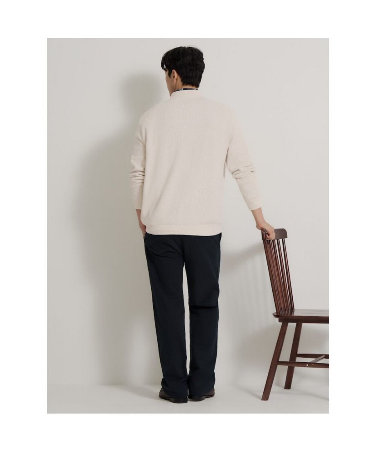 빈폴 멘(BEANPOLE MEN) [Essential] 소프트 더블 저지 칼라넥 티셔츠  아이보리