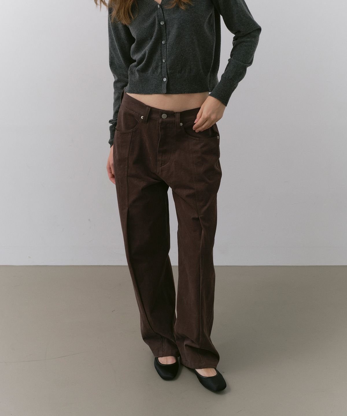카셀(CACELE) PANEL POCKET COTTON PANTS, BROWN